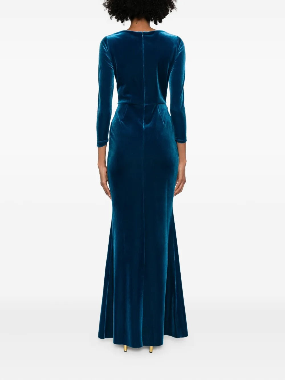 Teal Luxurious Twist-Front Evening Dress