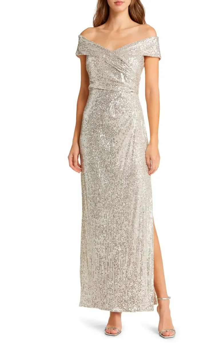 Beautiful Timeless Special Occasion Sophisticated Elegant Silver Sequin Mermaid Sleeveless Prom Dress