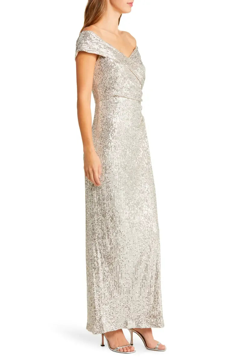 Beautiful Timeless Special Occasion Sophisticated Elegant Silver Sequin Mermaid Sleeveless Prom Dress