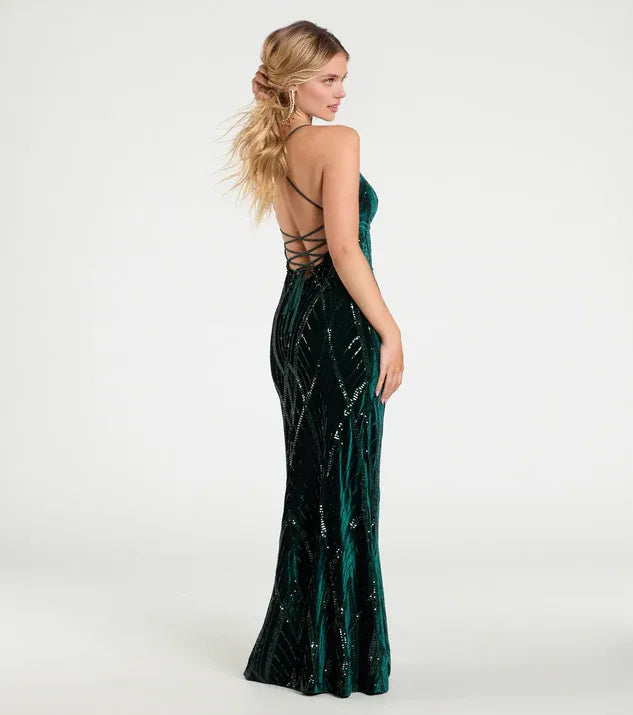 Refined Beautiful Timeless Elegant Emerald Green Lace Mermaid Sleeveless Floor-Length Prom Dress