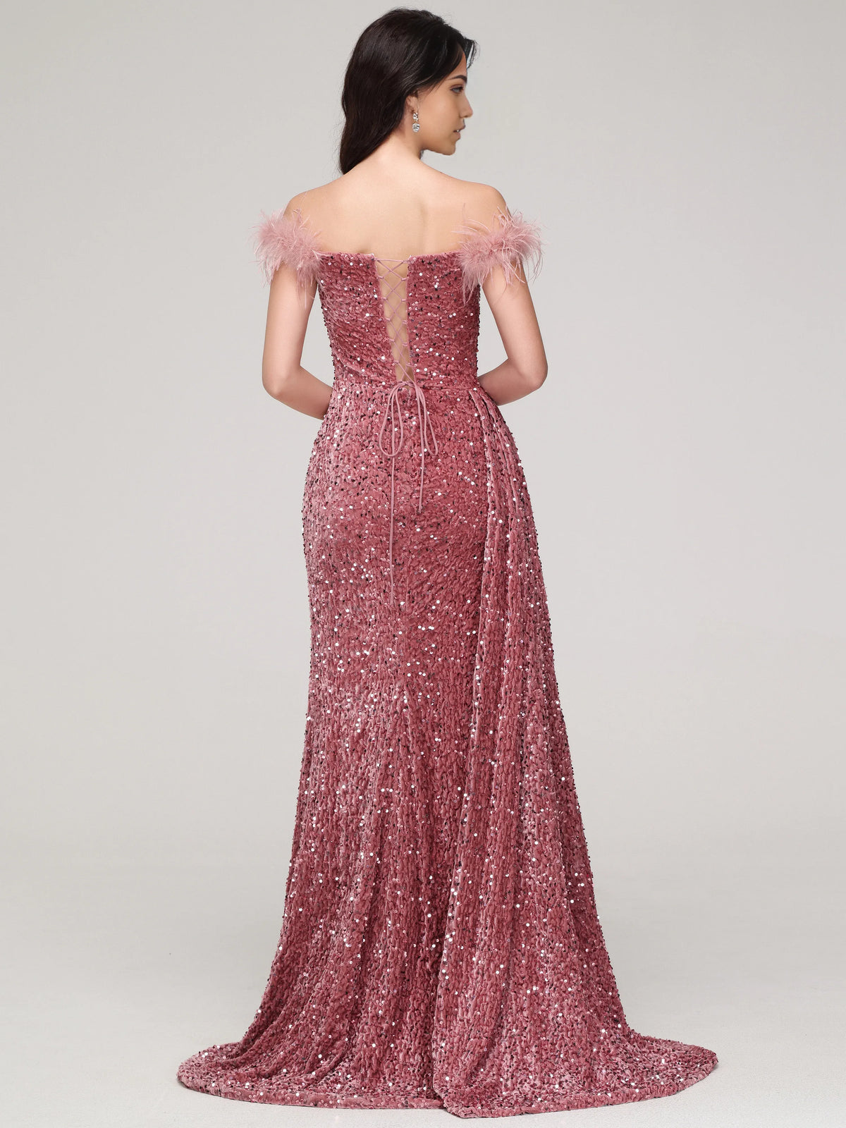 Sophisticated Graceful Stylish Refined Elegant Red Lace Sheath Off-The-Shoulder Sleeveless Prom Dress