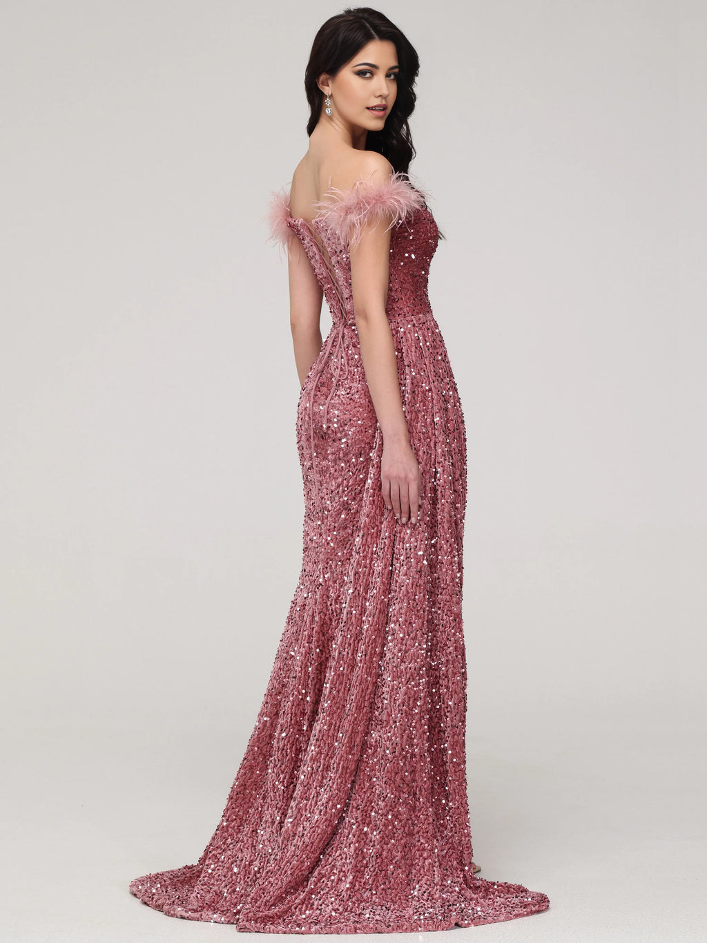 Sophisticated Graceful Stylish Refined Elegant Red Lace Sheath Off-The-Shoulder Sleeveless Prom Dress