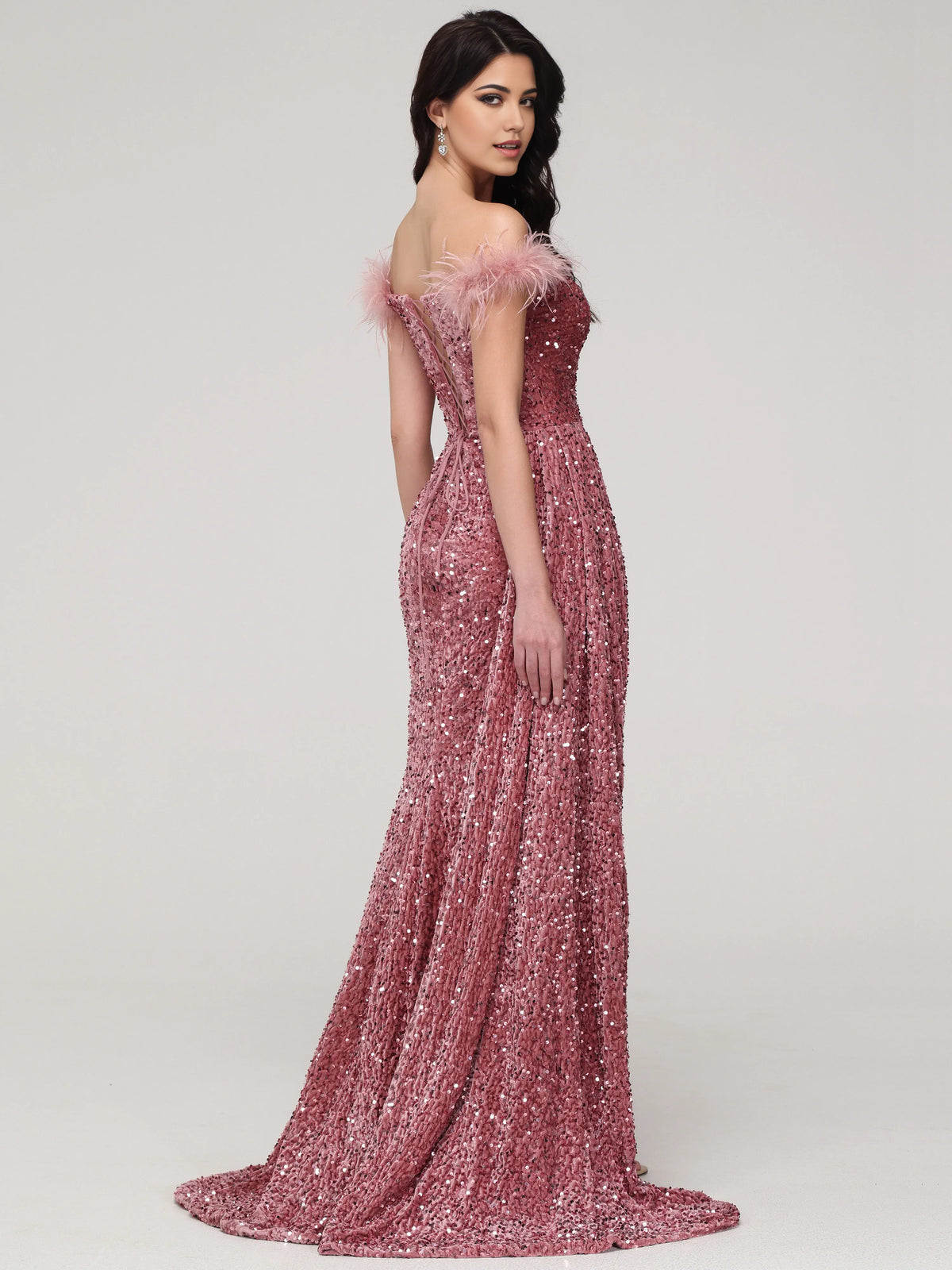 Sophisticated Graceful Stylish Refined Elegant Red Lace Sheath Off-The-Shoulder Sleeveless Prom Dress