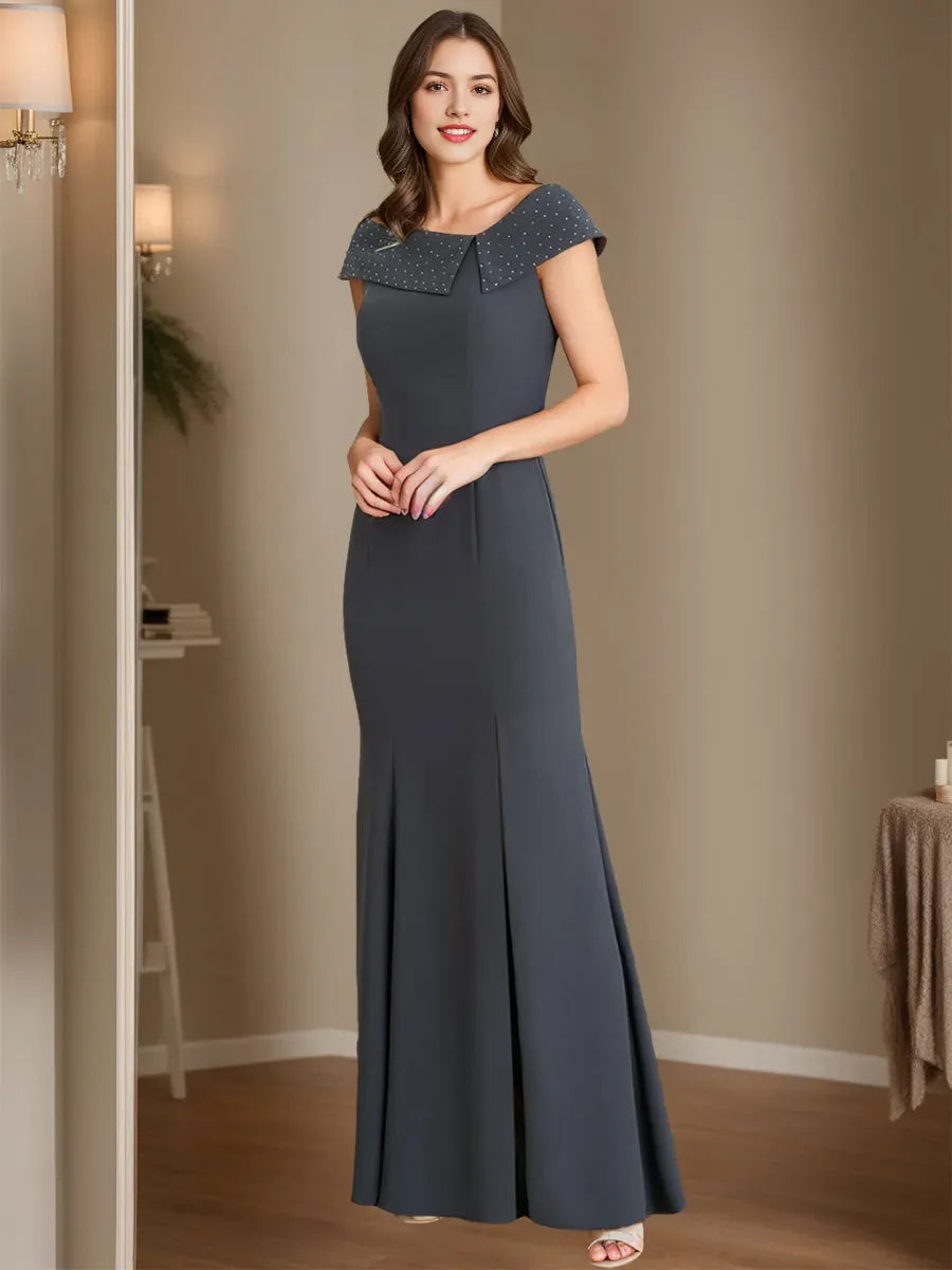 Mermaid Cowl Neck Floor-Length Mother Of The Bride Groom Dresses