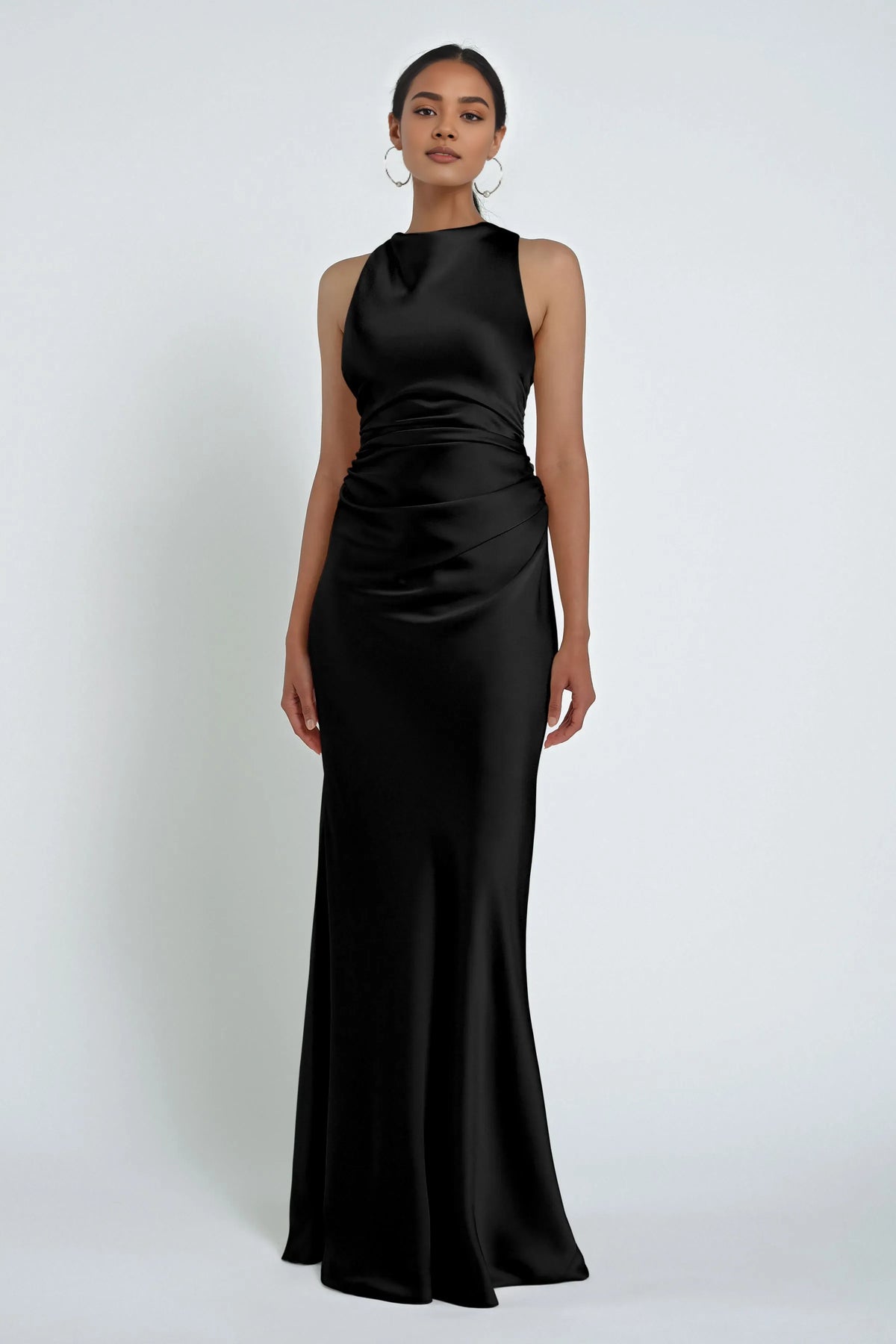 Refined Beautiful Timeless Chic Elegant Red Satin Mermaid Strapless Sleeveless Prom Dress