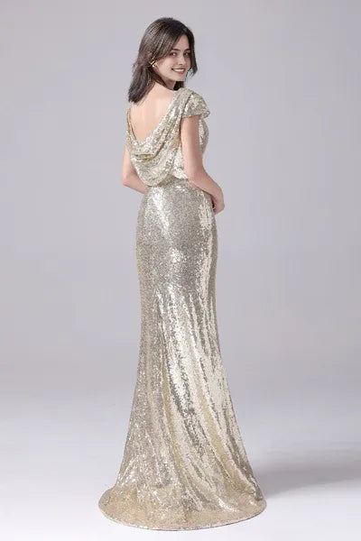 Mermaid Jewel Floor Length Short sleeves mother's dress