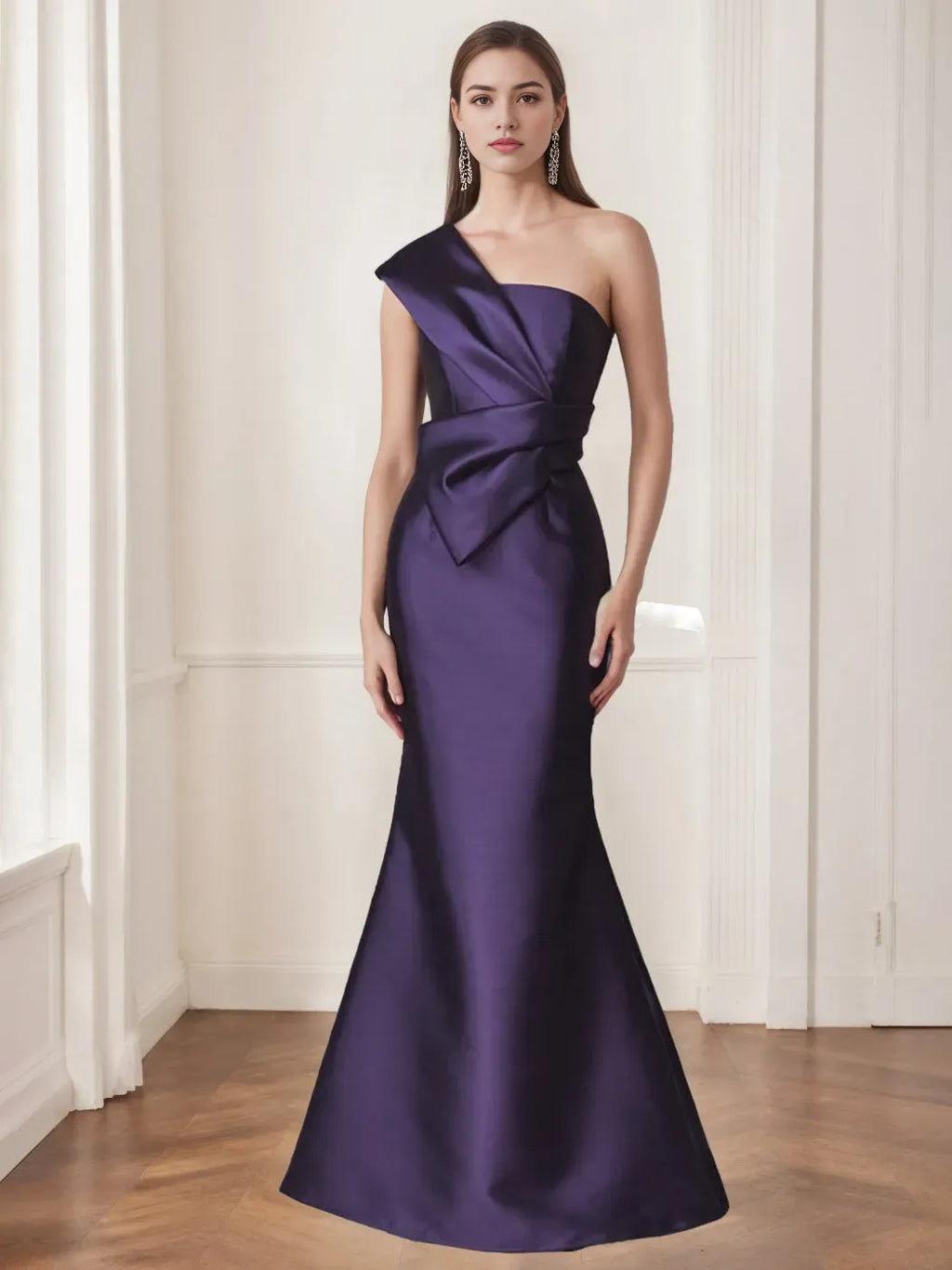 Mermaid One-Shoulder Sleeveless Floor-Length Mother of the Bride Dresses