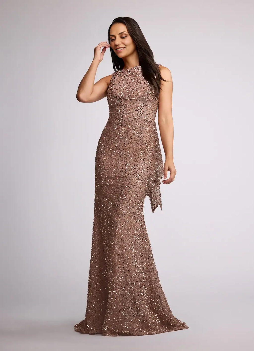Beautiful Elegant Sequins Mermaid Scoop Neck Sleeveless Mother of the Bride Dress