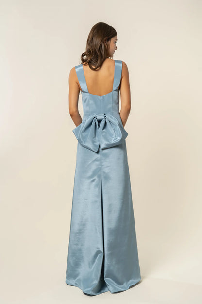 Beautiful Timeless Chic Elegant Satin Mermaid Square Neck Sleeveless Floor-Length Prom Dress