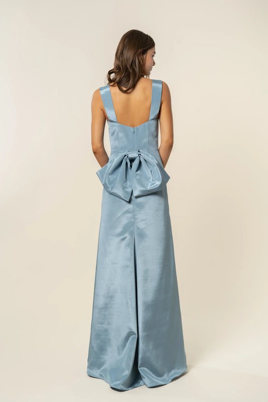 Beautiful Timeless Chic Elegant Satin Mermaid Square Neck Sleeveless Floor-Length Prom Dress