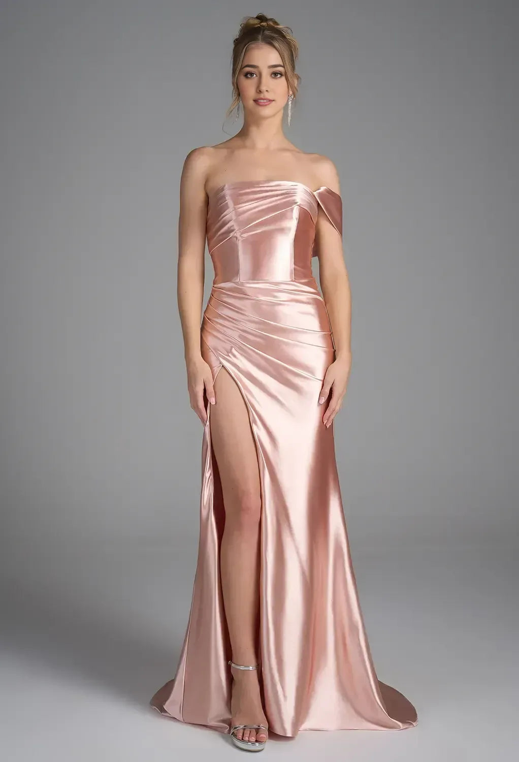 Timeless Special Occasion Sophisticated Graceful Elegant Satin Mermaid Strapless Sleeveless Prom Dress