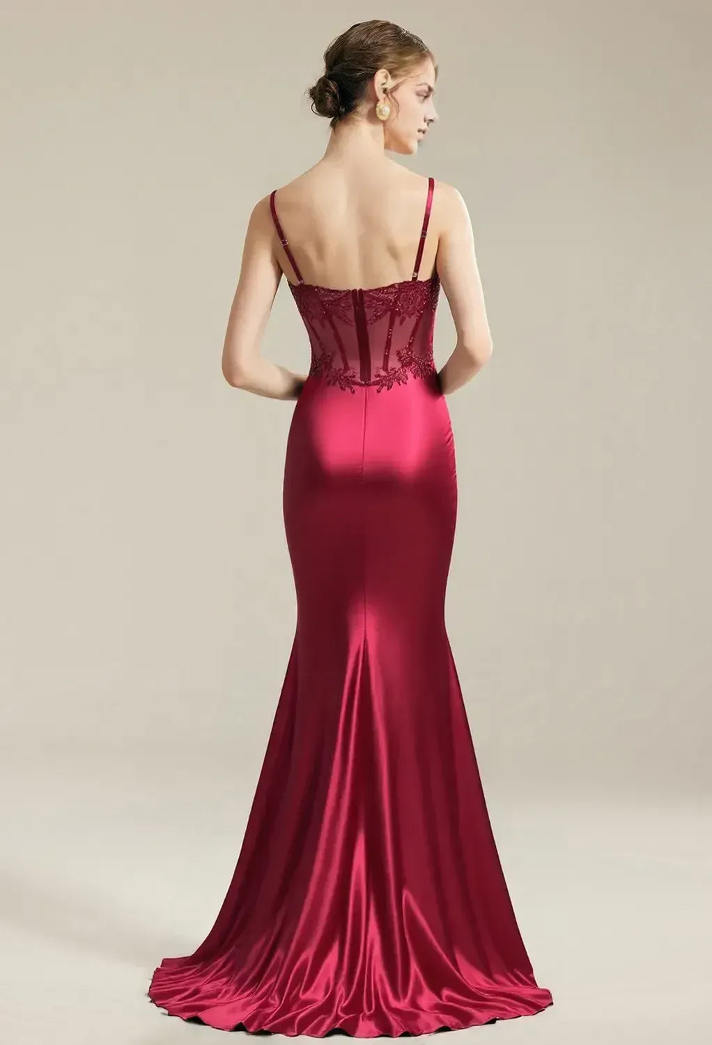 Refined Beautiful Timeless Special Occasion Elegant Satin Mermaid Sleeveless Floor-Length Prom Dress