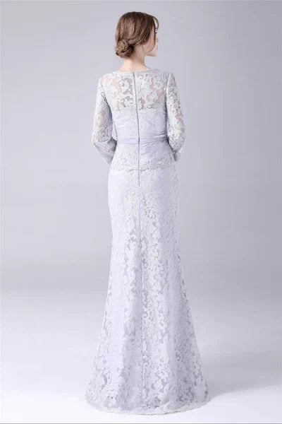 Mermaid V-neck Floor Length Long sleeves mother's dress