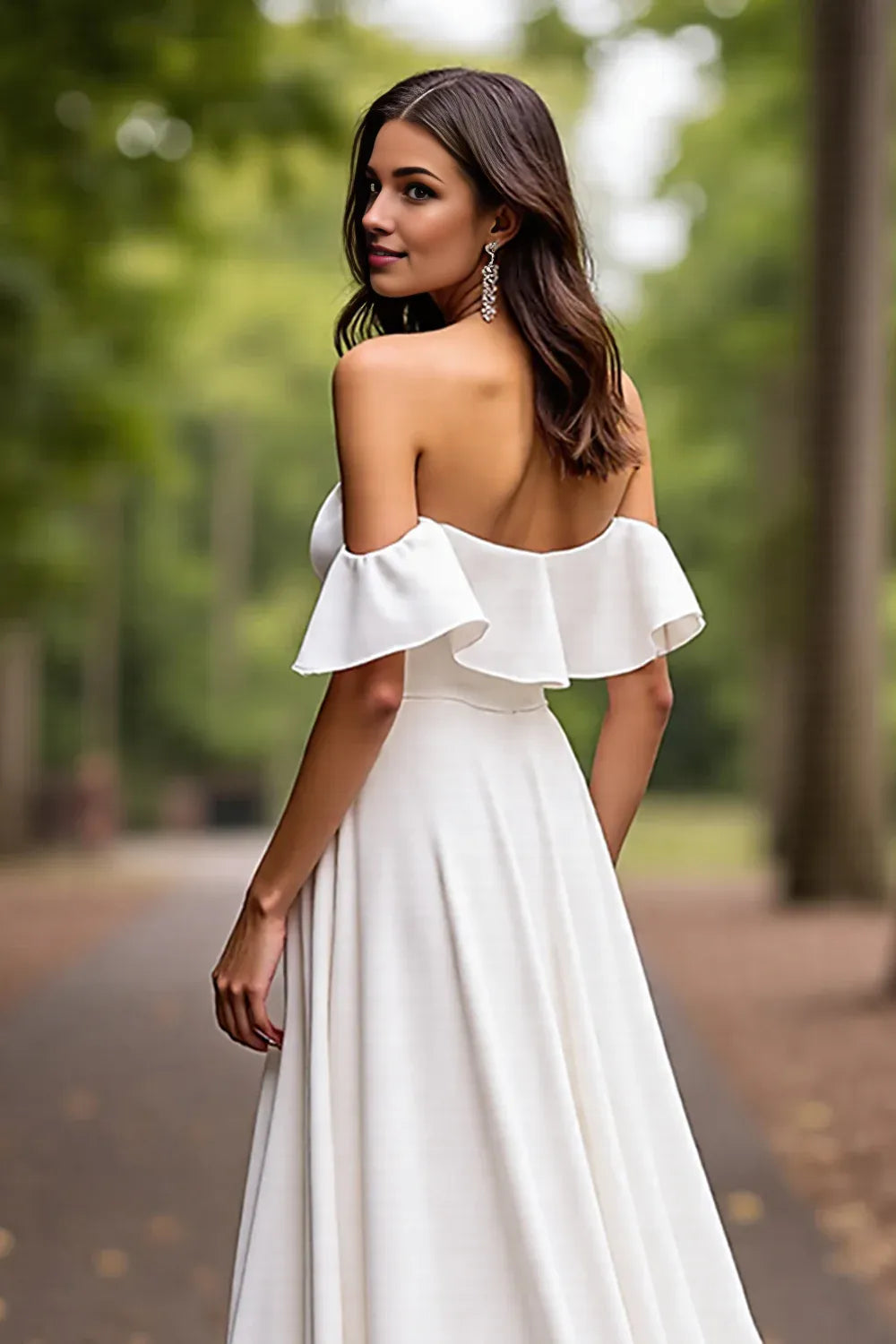 Sophisticated Graceful Stylish Refined Elegant White Satin A-Line Sleeveless Mini Wedding Dress