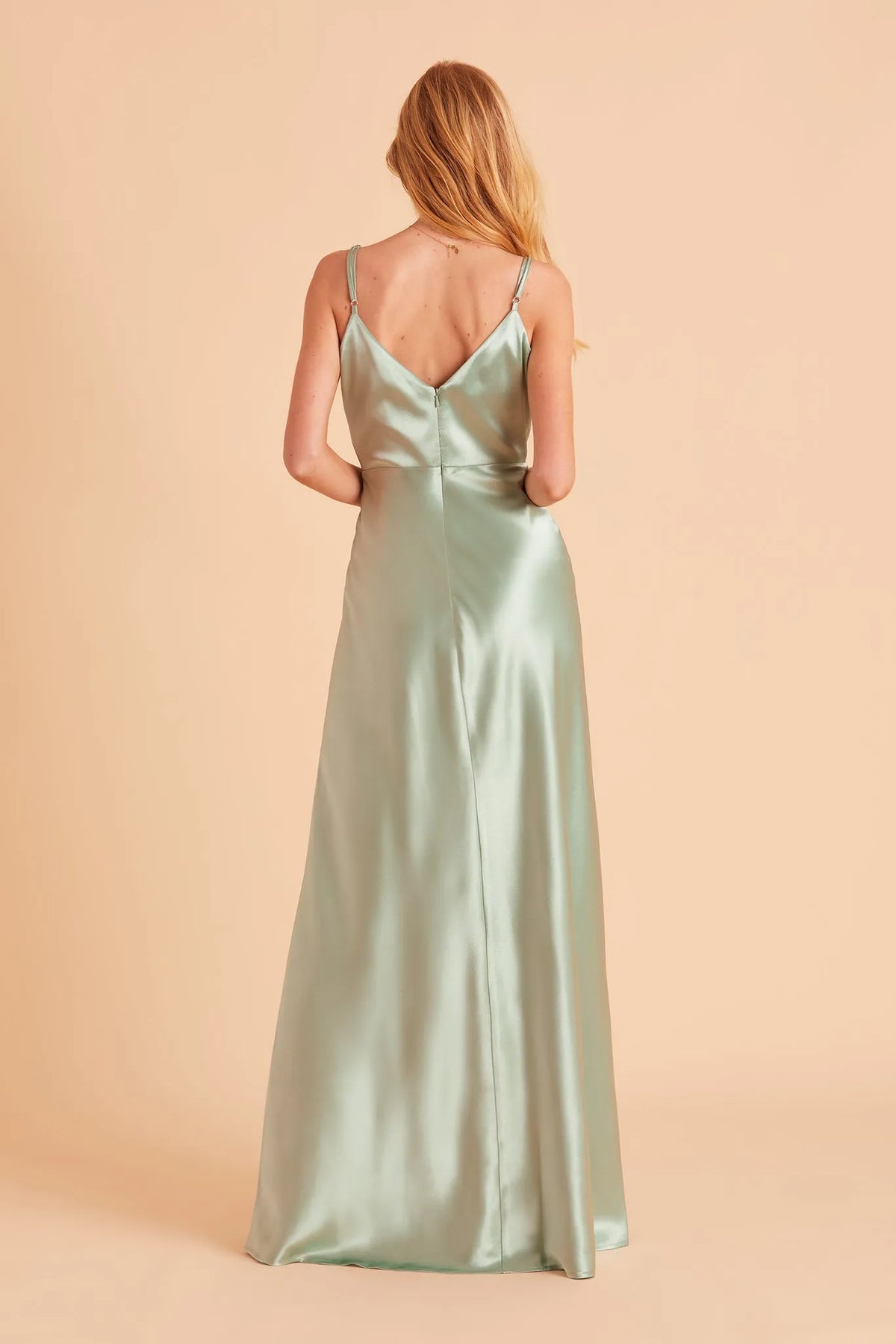 Green Mint Deep V Neck Prom Dress Side Slit Tropical Resort Inspired Silhouette for Dreamy Formal Getaways