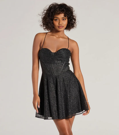 Stylish Refined Beautiful Timeless Elegant Red Glitter A-Line Sleeveless Mini Homecoming Dress