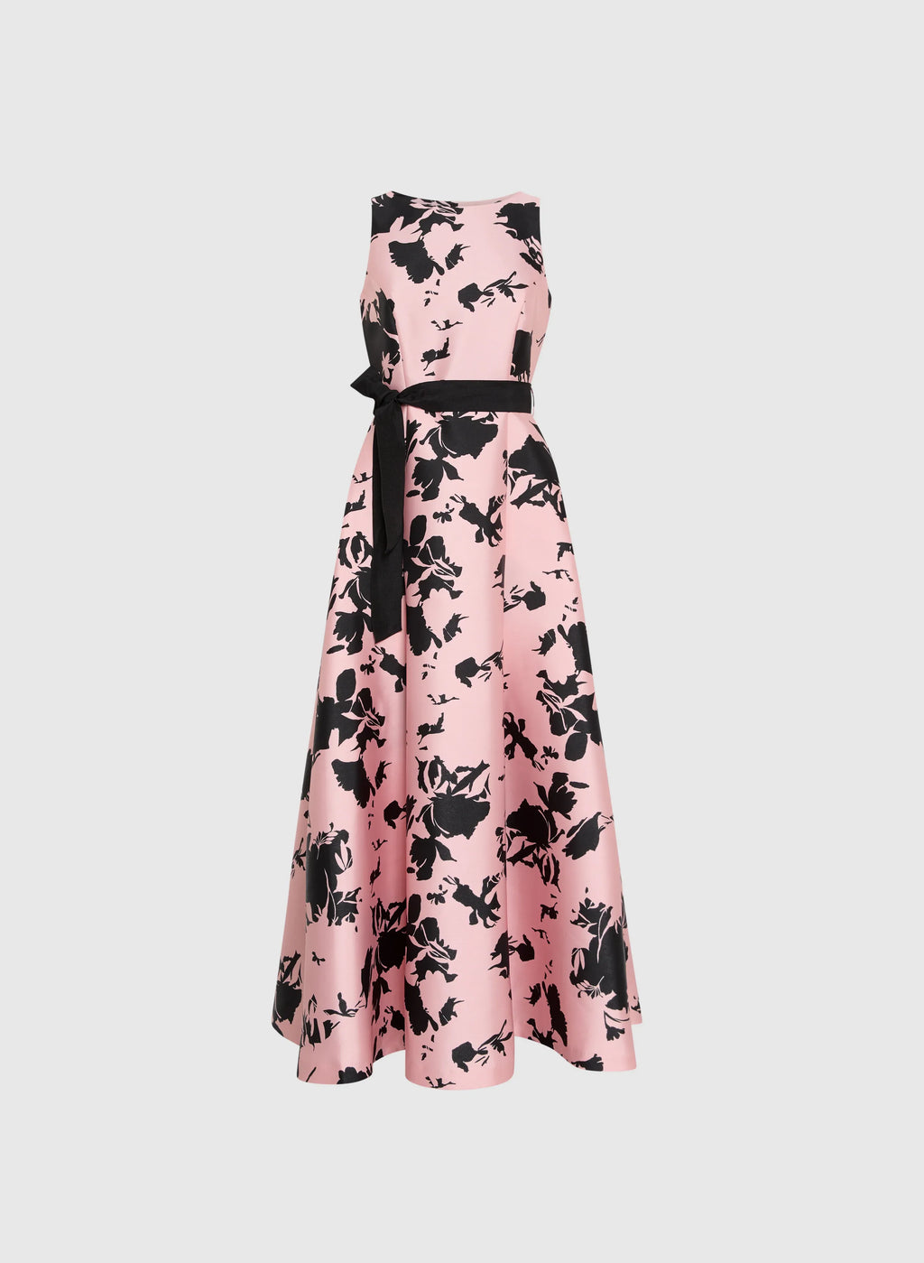 Beautiful Timeless Elegant Black Satin A-Line High Neck Sleeveless Floor-Length Prom Dress