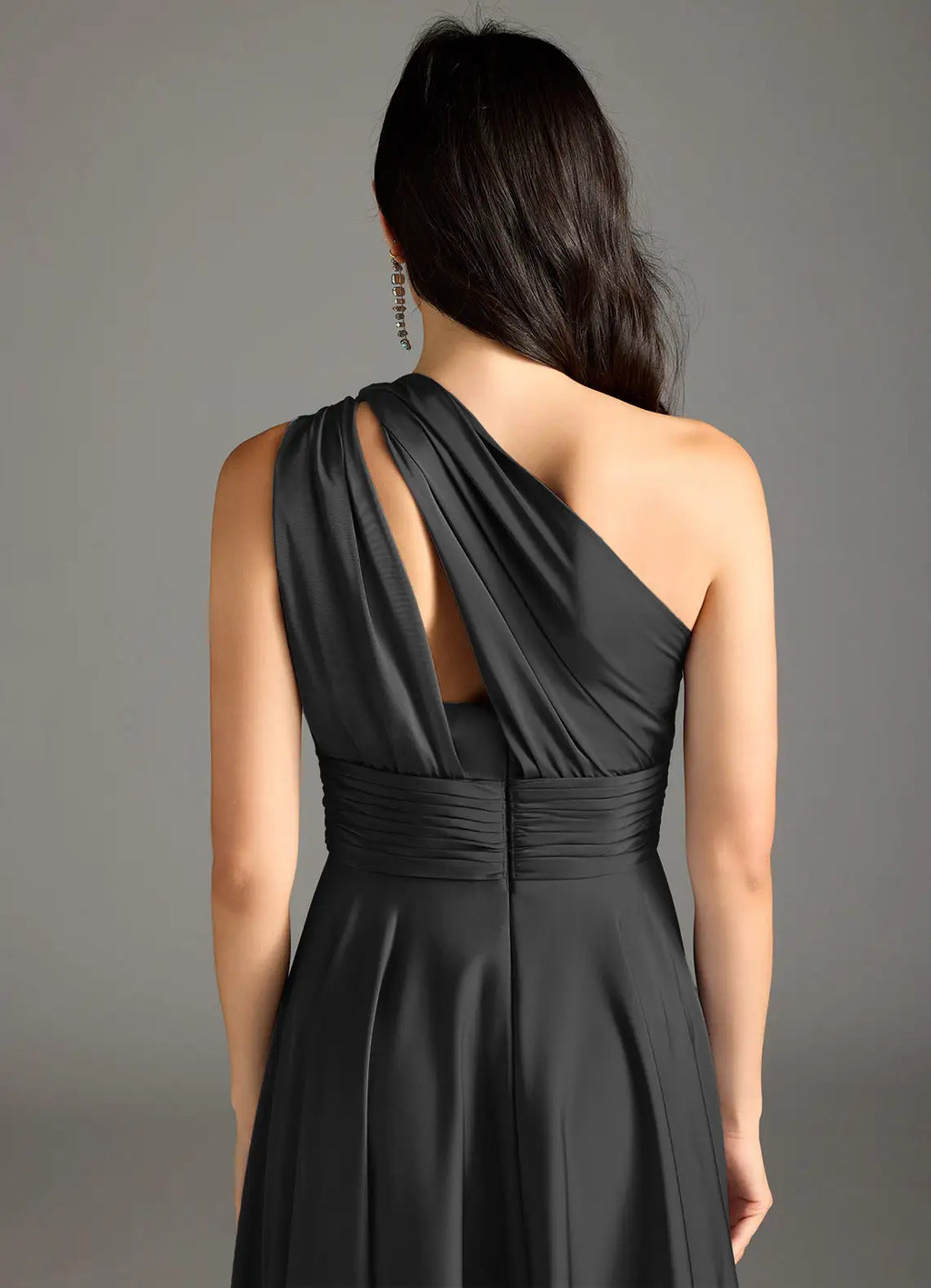 Beautiful Timeless Chic Elegant Navy Blue Chiffon A-Line Sleeveless Floor-Length Evening Dress
