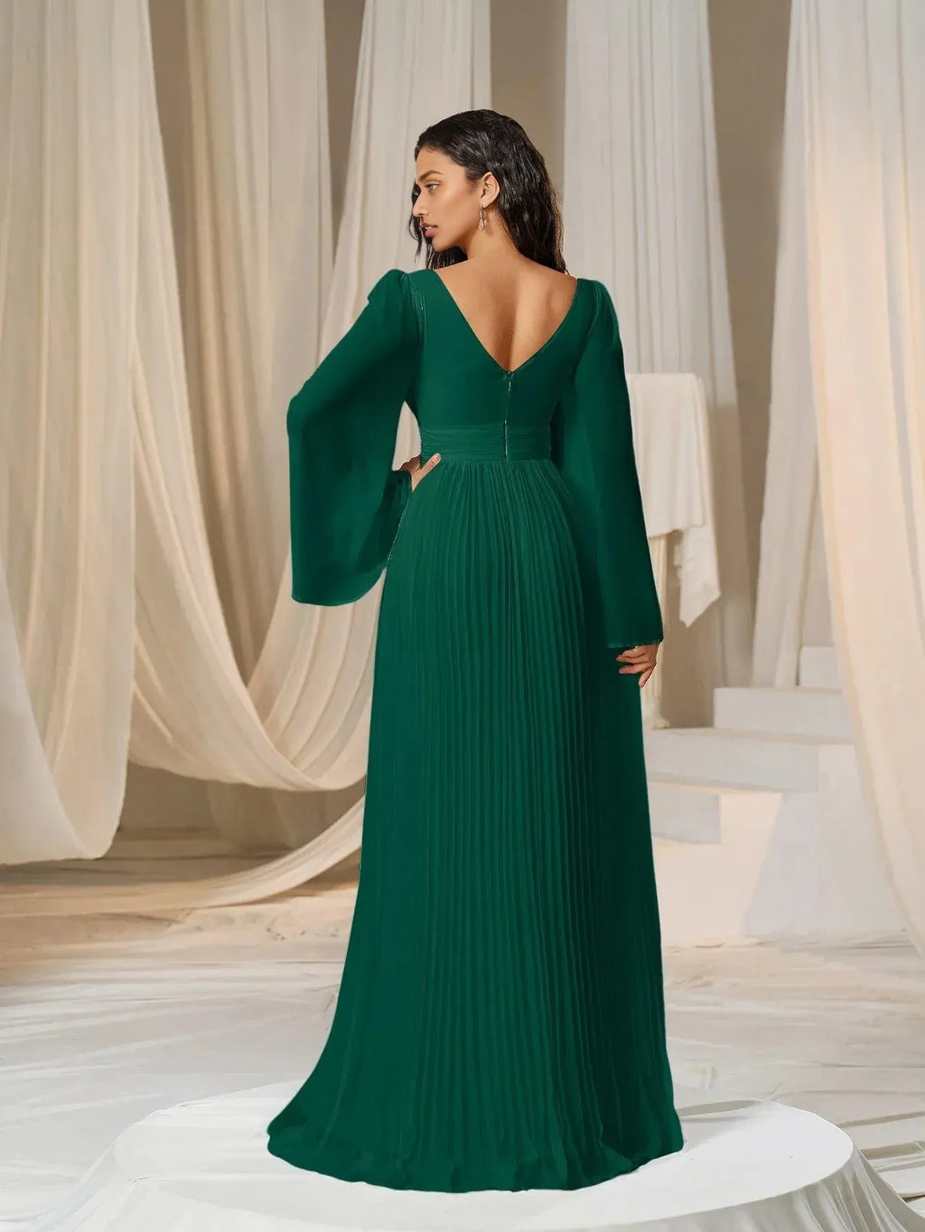 Graceful Stylish Refined Beautiful Timeless Elegant Red Chiffon A-Line Floor-Length Prom Dress
