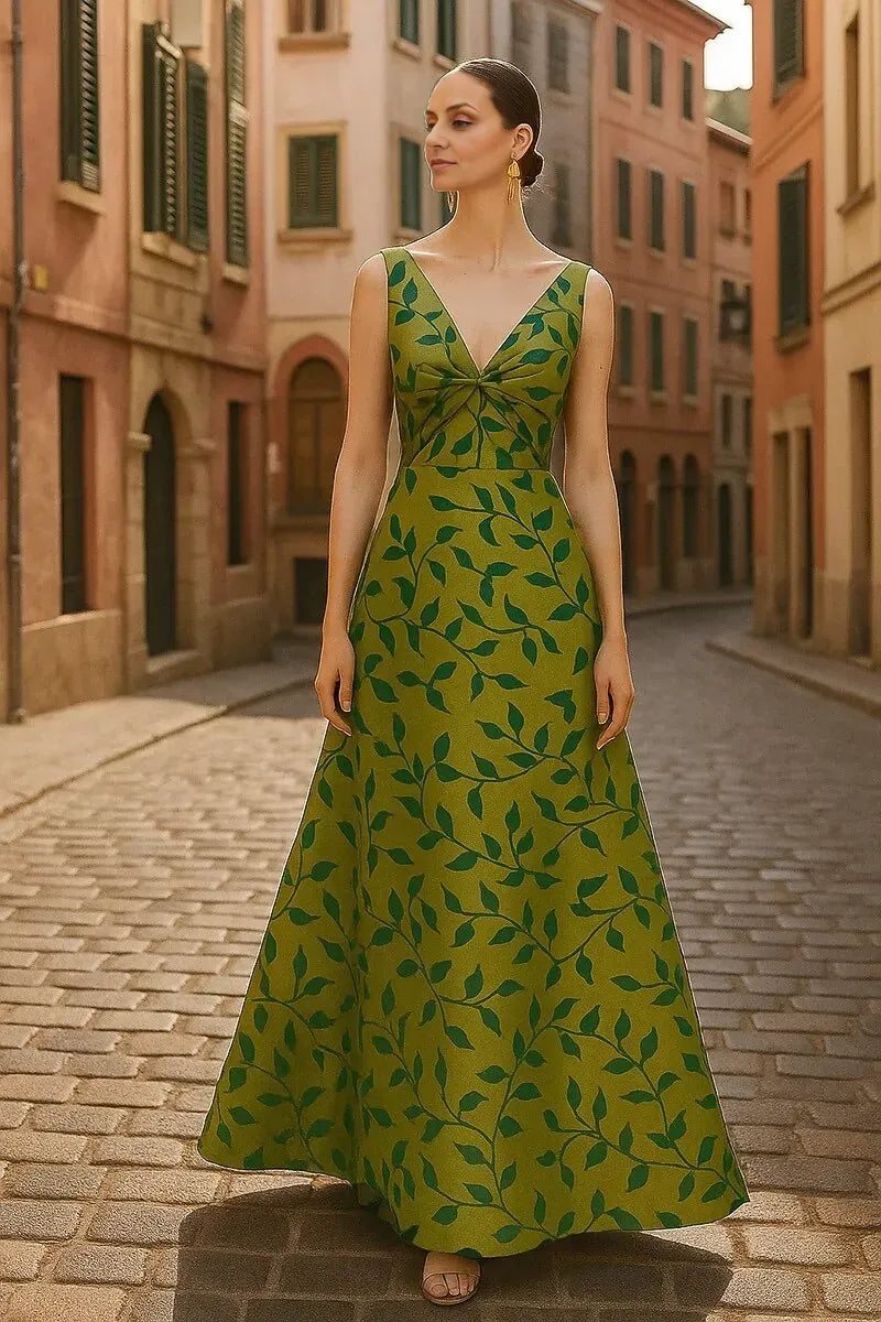 Elegant Olive Green Satin A-Line Sleeveless Floor-Length Mother of the Bride Dress