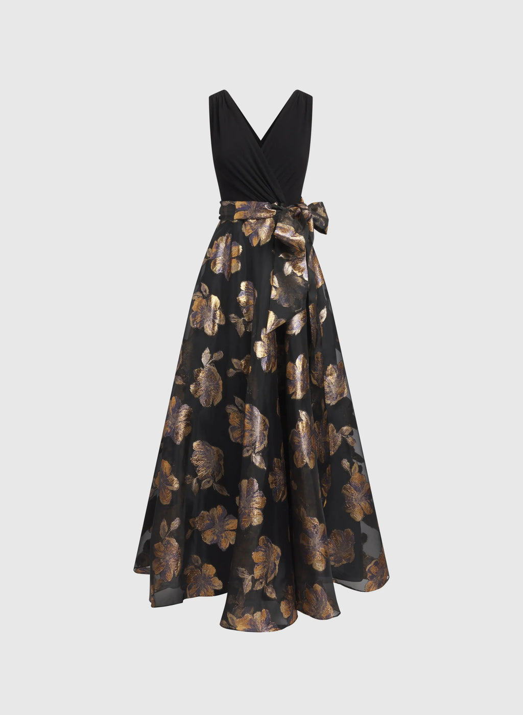 Special Occasion Sophisticated Graceful Stylish Refined Elegant Gold A-Line Sleeveless Floor-Length Prom Dress