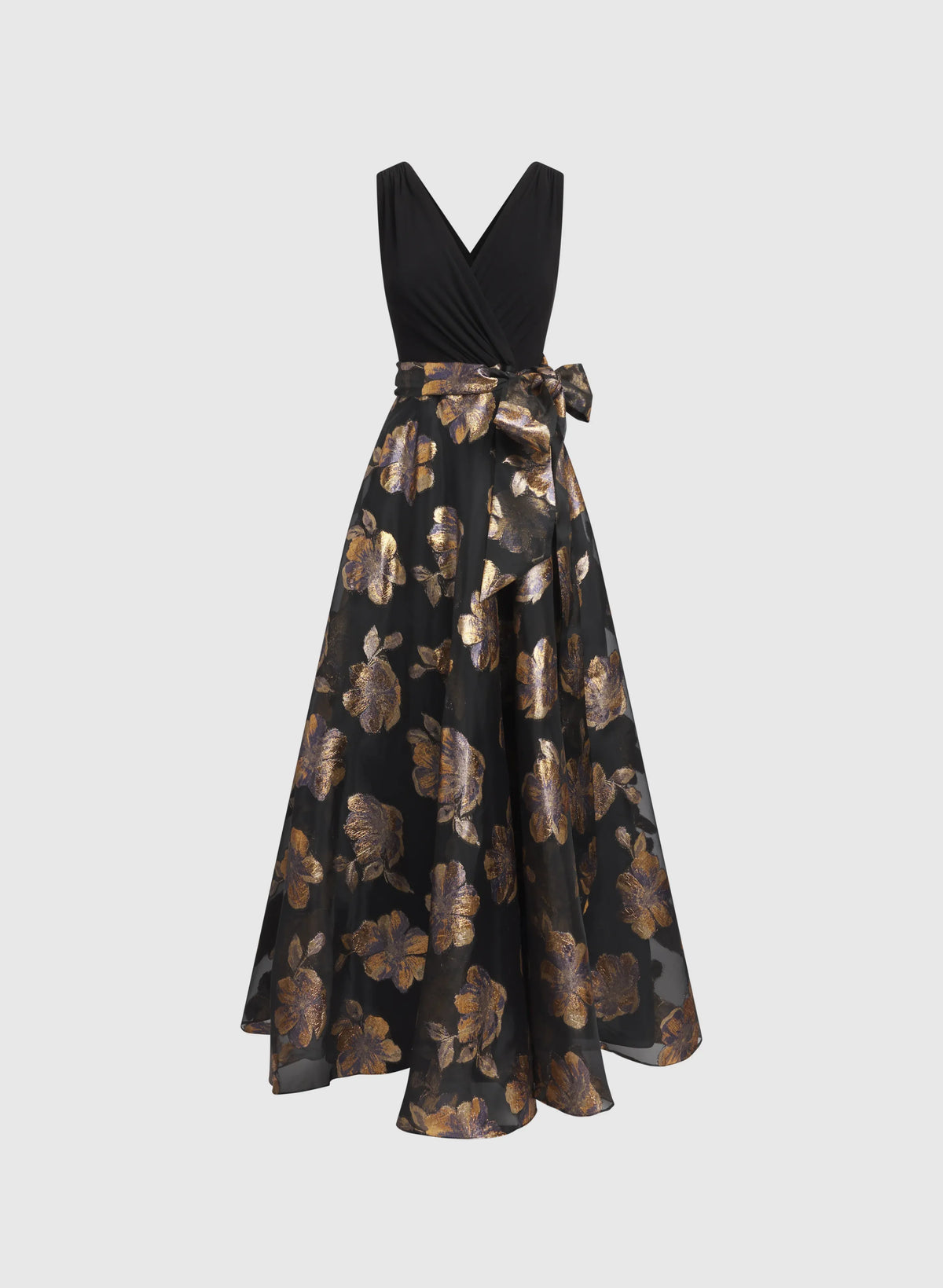 Special Occasion Sophisticated Graceful Stylish Refined Elegant Gold A-Line Sleeveless Floor-Length Prom Dress