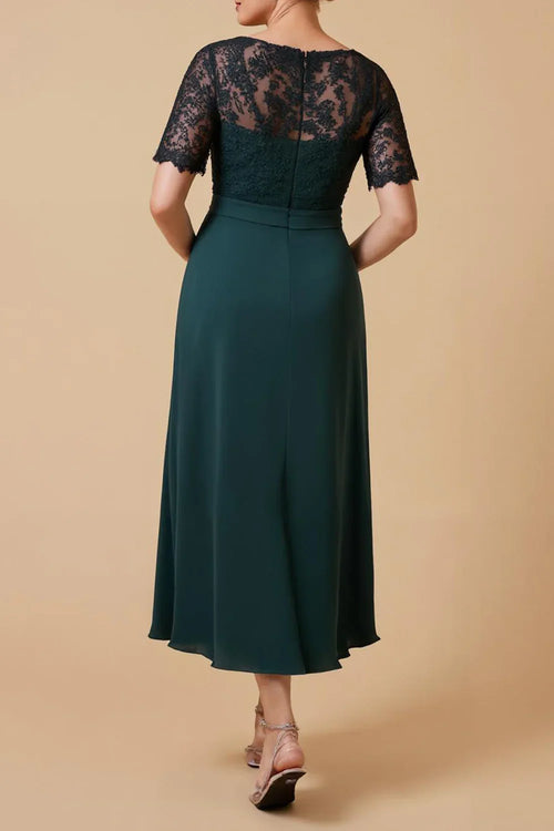Beautiful Timeless Chic Elegant Red Lace V-Neck Mother of the Bride Dress