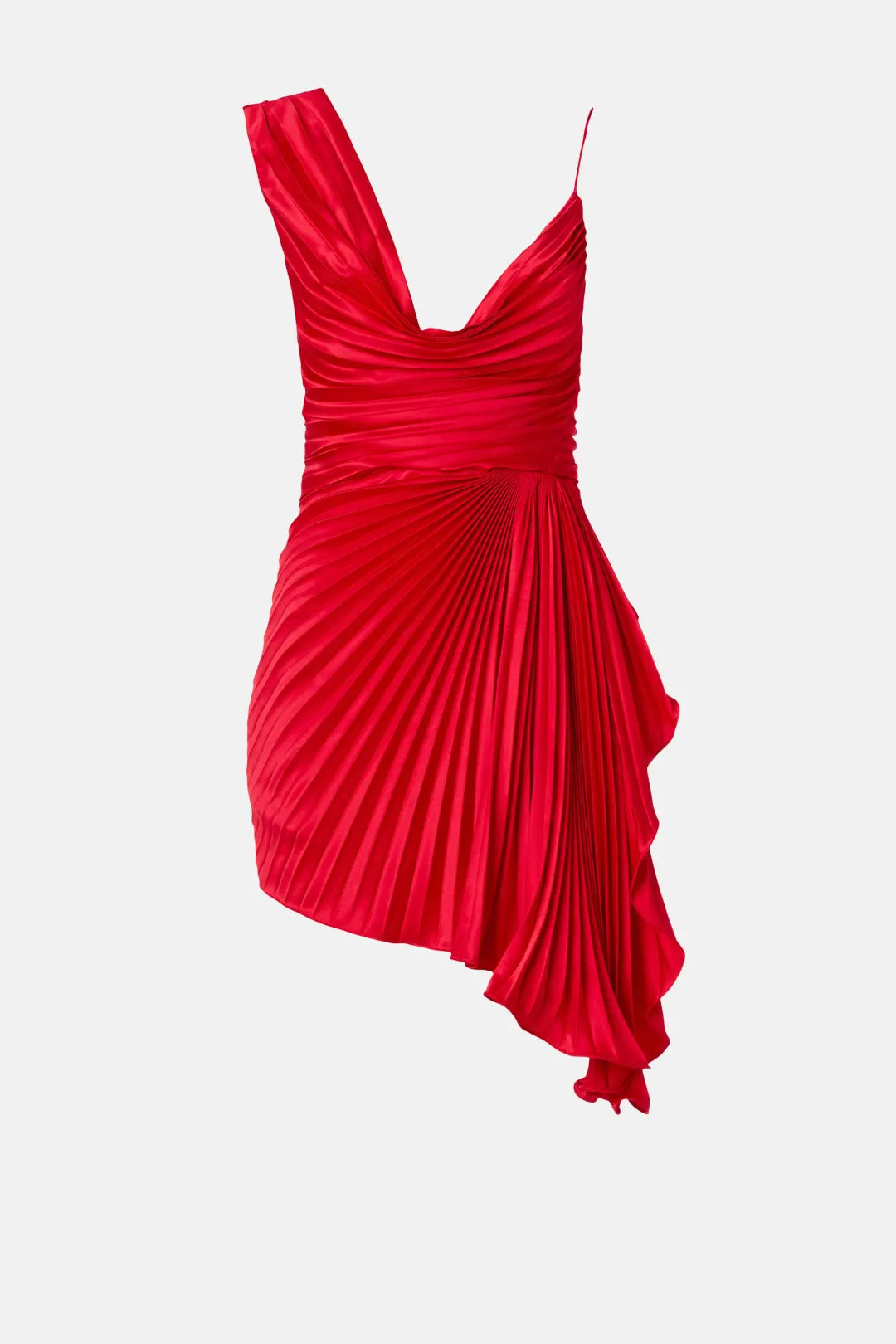 Timeless Special Occasion Sophisticated Elegant Satin Bodycon Asymmetric Sleeveless Mini Homecoming Dress