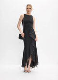 Special Occasion Sophisticated Graceful Stylish Elegant Black Chiffon Sleeveless Floor-Length Prom Dress