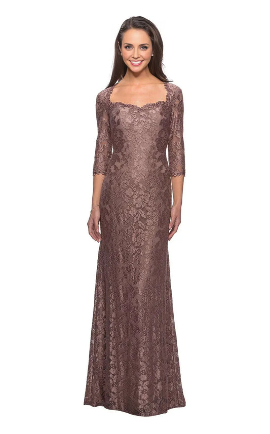 Refined Elegant Lace Sweetheart Long Sleeve Floor-Length Mother of the Bride Dress