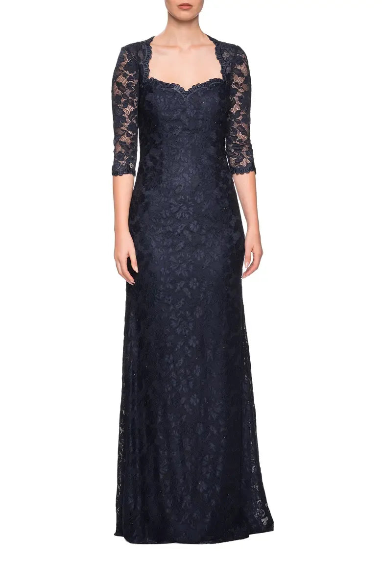 Refined Elegant Lace Sweetheart Long Sleeve Floor-Length Mother of the Bride Dress