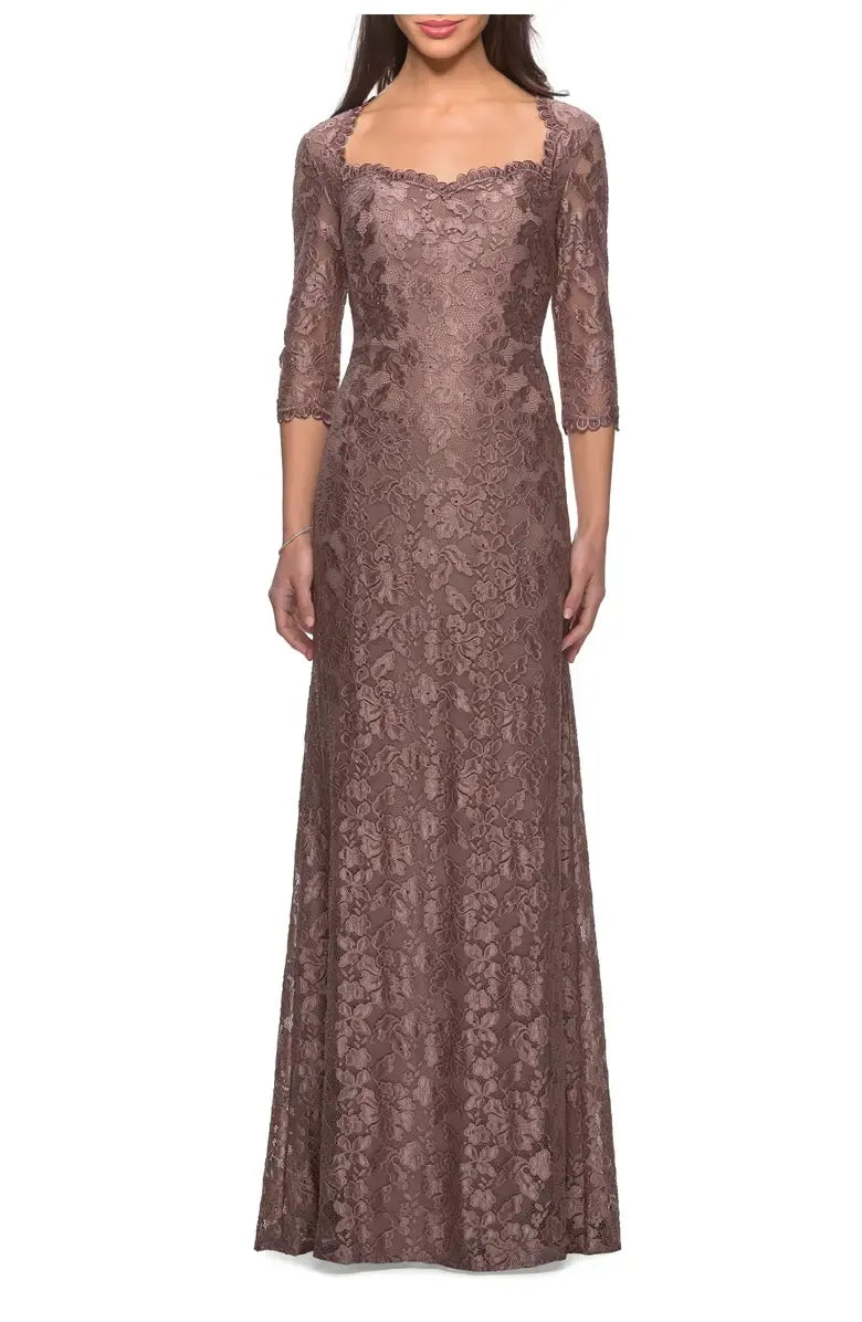 Refined Elegant Lace Sweetheart Long Sleeve Floor-Length Mother of the Bride Dress