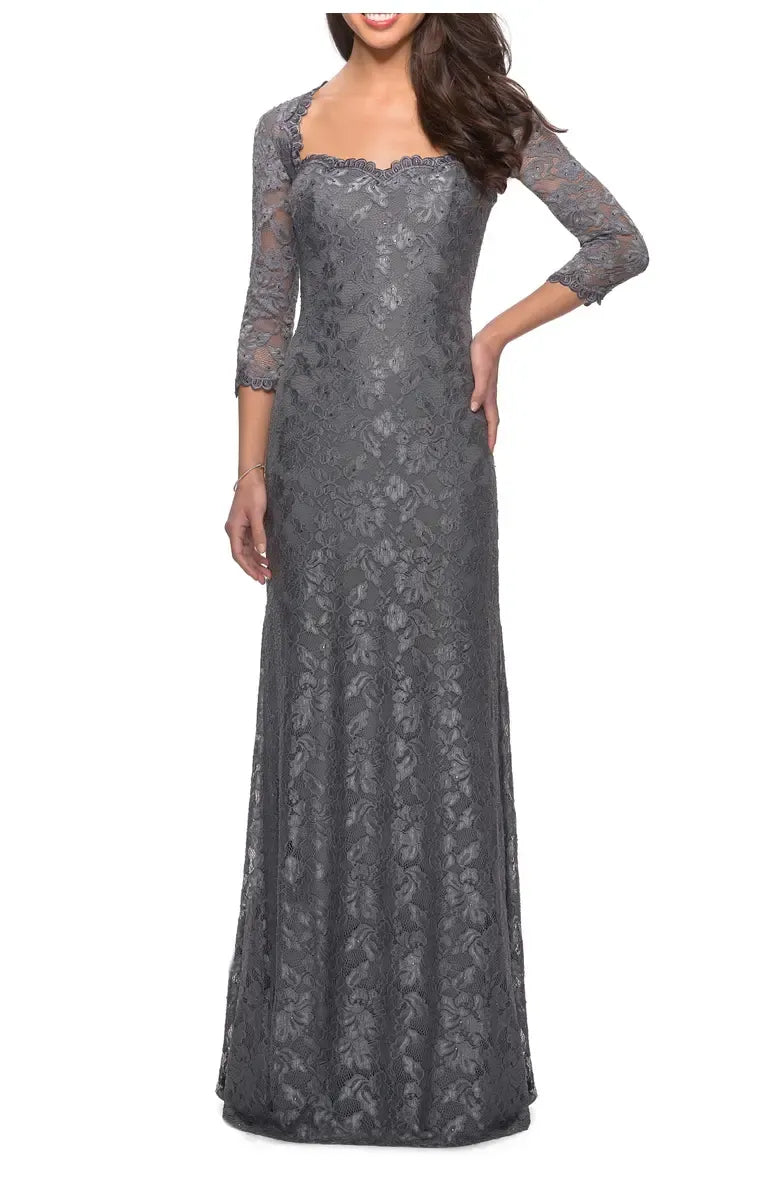 Refined Elegant Lace Sweetheart Long Sleeve Floor-Length Mother of the Bride Dress