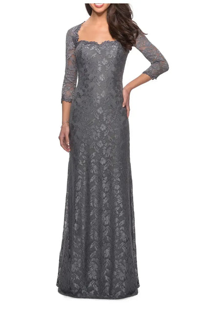 Refined Elegant Lace Sweetheart Long Sleeve Floor-Length Mother of the Bride Dress