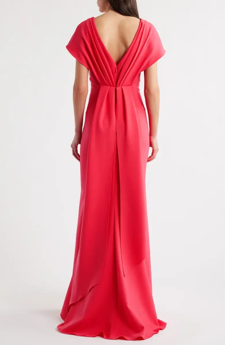 Graceful Stylish Refined Beautiful Timeless Chic Elegant Red Backless Floor-Length Prom Dress