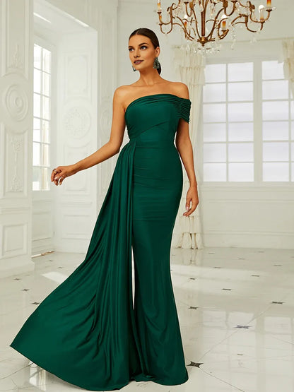 Stylish Refined Beautiful Timeless Elegant Emerald Green Mermaid Sleeveless Floor-Length Prom Dress