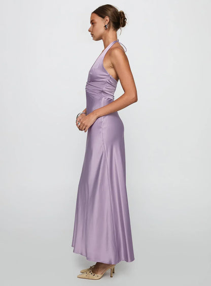Timeless Special Occasion Elegant Red Chiffon Mermaid Halter Sleeveless Floor-Length Prom Dress