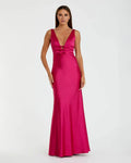 Beautiful Timeless Special Occasion Elegant Red Satin Mermaid Sleeveless Floor-Length Prom Dress