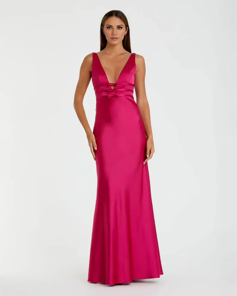 Beautiful Timeless Special Occasion Elegant Red Satin Mermaid Sleeveless Floor-Length Prom Dress