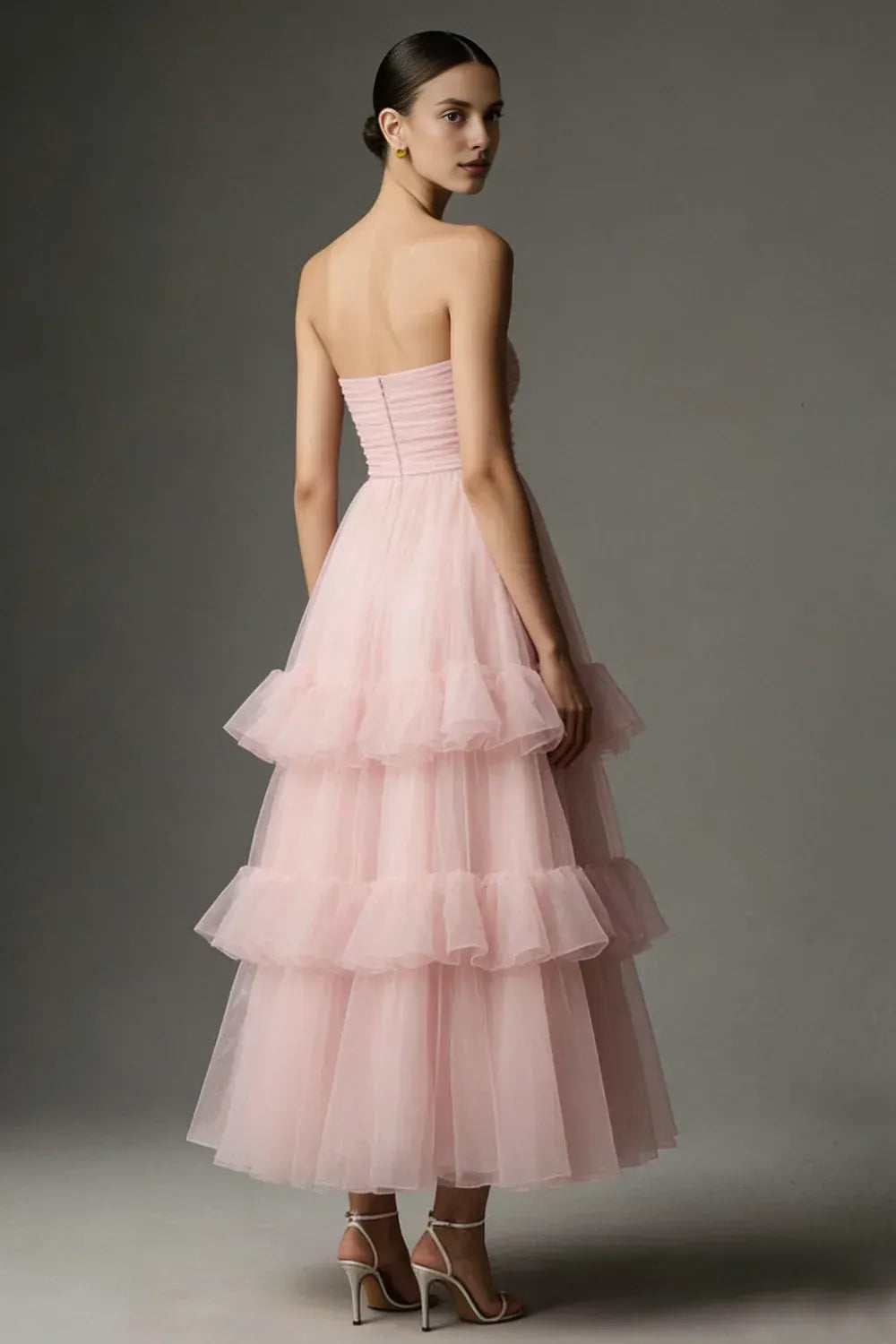 Special Occasion Sophisticated Graceful Stylish Elegant Red Satin Strapless Sleeveless Prom Dress