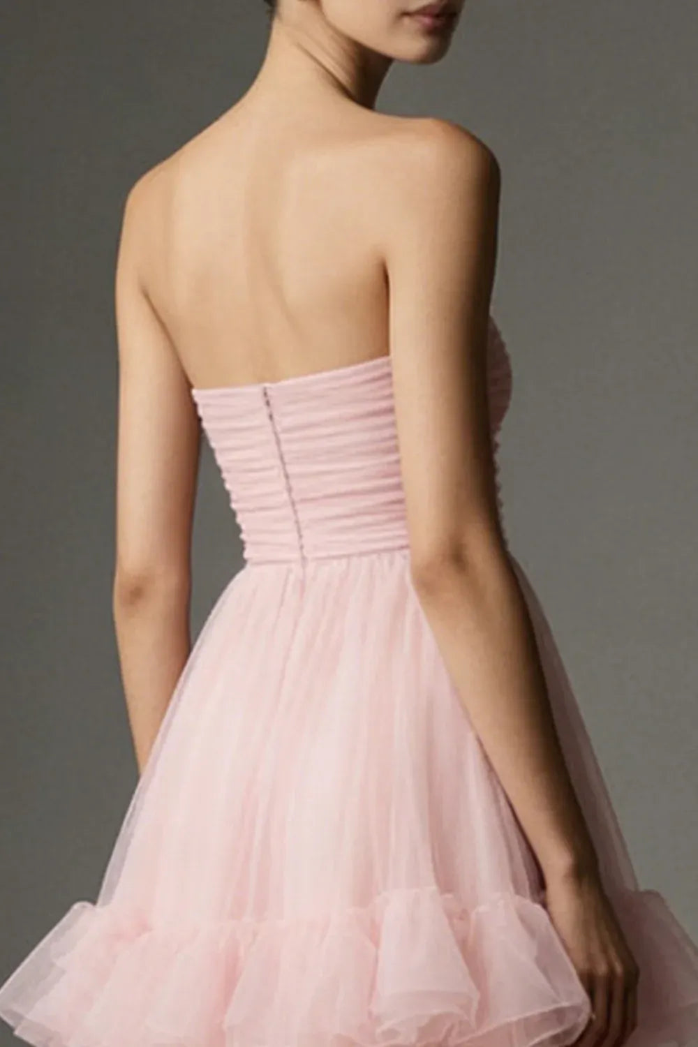 Special Occasion Sophisticated Graceful Stylish Elegant Red Satin Strapless Sleeveless Prom Dress