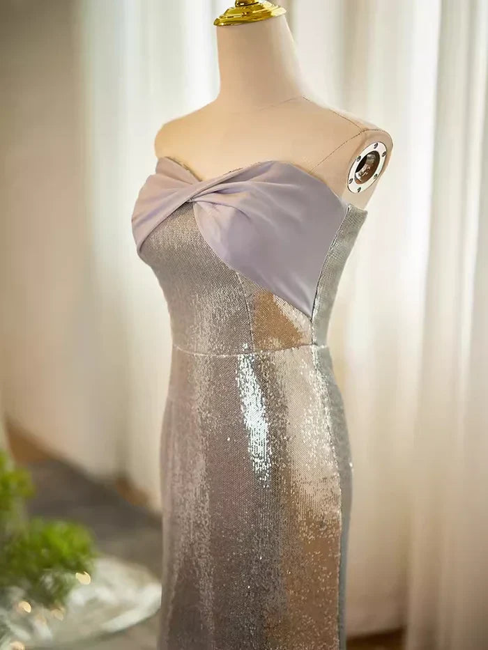 Stylish Refined Beautiful Timeless Chic Elegant Lace Mermaid Strapless Sleeveless Party Dress