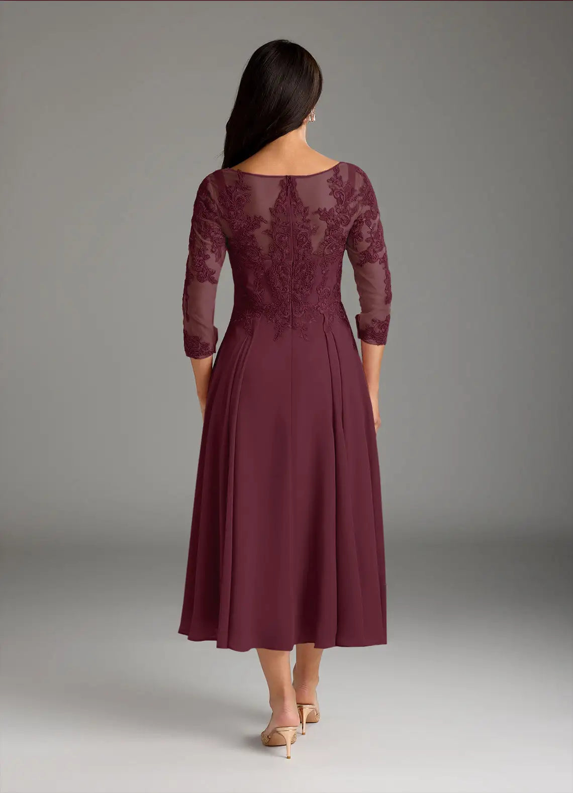 Beautiful Timeless Elegant Chiffon A-Line Scoop Neck Mother of the Bride Dress