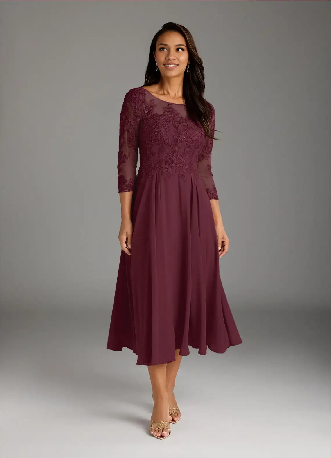 Beautiful Timeless Elegant Chiffon A-Line Scoop Neck Mother of the Bride Dress