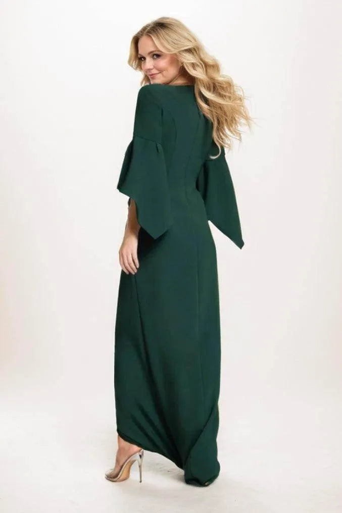 Green Mother of Long Fashion Split Bridal Dress