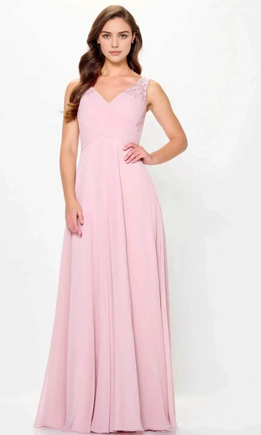 Navy Blue Evening Dress with V - Neckline Straps Ruched Bodice and Flowy Maxi Skirt for Elegant Occasions
