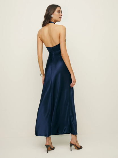 Beautiful Timeless Special Occasion Sophisticated Graceful Stylish Elegant Halter Sleeveless Prom Dress