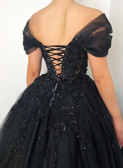Off-The-Shoulder Chic A-line Wedding Dress Short Sleeves