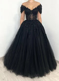 Off-The-Shoulder Chic A-line Wedding Dress Short Sleeves