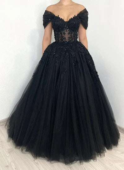 Off-The-Shoulder Chic A-line Wedding Dress Short Sleeves